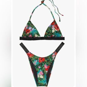 Victorias Secret Swim Set Bling Shine Strap Triangle Bikini Top & Bottom